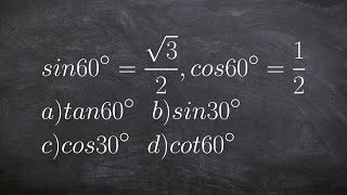 Using cofunction identities and identity functions to find the values [upl. by Haldas]