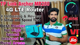 TP Link Archer MR200 4G LTE Router  Unboxing Setup amp Speed test High Speed Internet in Rural Area [upl. by Auohc]