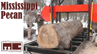 Sawing Mississippi Pecan with Phil and Harry [upl. by Neeruam]