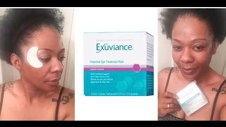 SKIN CARE  DEMOREVIEW Exuviance Intensive Eye Treatment Pads [upl. by Ibson709]