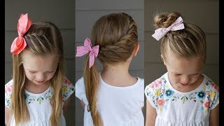 3 Five Minute Back to School Hairstyles  Qs Hairdos [upl. by Photina170]