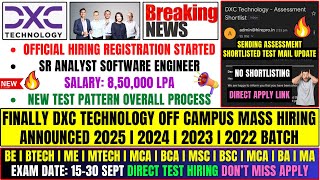 DXC Technology Official Mass Hiring Announced  OFF Campus Drive For 2025  2024  2023  2022 Batch [upl. by Gide]