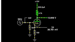 Lowvoltage Common Cathode Amplifier in Falstad 12AU7 Vacuum Tube Guitar Amplification amp Effects [upl. by Bevash]