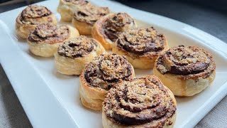 Schnell und einfach Blätterteigschnecken mit Nutella  Puff Pastry With Nutella [upl. by Hsak]