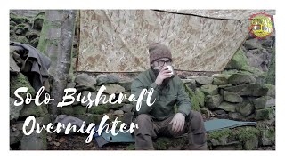 Solo Bushcraft Overnighter  Tarp Camping  Cooking Steak on The Fire [upl. by Nitsirc]