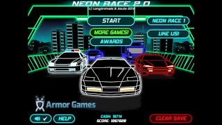 Neon Race 20  Full Walkthrough [upl. by Earvin265]