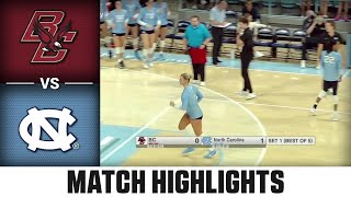 Boston College vs North Carolina Match Highlights  2024 ACC Volleyball [upl. by Hbahsur731]