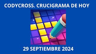 Codycross Crucigrama de Hoy 29 Septiembre 2024 [upl. by Gavini]