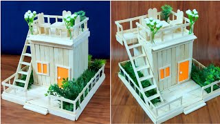 Ice Cream Stick House  DIY House  Easy amp Beautiful [upl. by Salema]