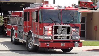 Redondo Beach Fire Dept Engine 62 amp Squad 62 Reserve Responding [upl. by Clyde573]