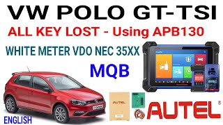 VW WHITE METER MQB ALL KEY LOST  HOW TO READ CS CODE AND PIN BY USING AUTEL APB130 English mqb [upl. by Alage]