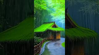 Beautiful Greenery amp Rain View rain rainsounds scenery sleepsounds thunderstorm nature [upl. by Laurice]