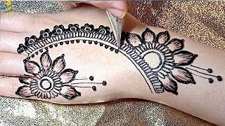 New mehndi design 2025 back hand  Very Simple Mehndi design  Beautiful Easy Flower [upl. by Adria]