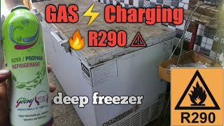 R290 gas charging  deep freezer  full detail [upl. by Sedgewinn]