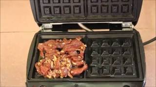 Waffle Maker Recipe  Grill Pork Meat amp Grill Onion Egg [upl. by Gerhardine498]