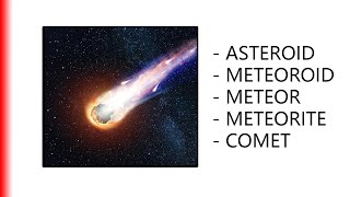 ASTEROID  METEOROID  METEOR  METEORITE  COMET [upl. by Uahc]