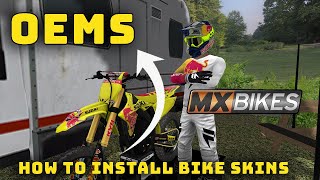 how to install OEMS amp bike skins in MX BIKES [upl. by Clim]