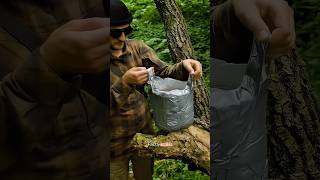 Survival skills Making a Bucket from Duct Tape and Bag 💼 shortsvideo bushcraft lifehack [upl. by Neersin]