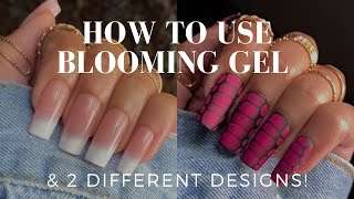 How to Use Blooming Gel amp 2 Blooming Gel Nail Art Designs  Ombré Snake Skin  How to Make PressOns [upl. by Seabury]