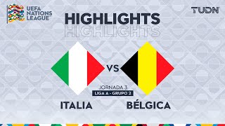 HIGHLIGHTS  Italia vs Bélgica  UEFA Nations League 2024  TUDN [upl. by Pennie]