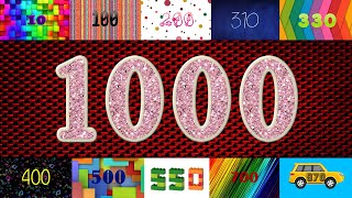 Numbers 1 to 1000  Números de 1 a 1000 fontes coloridas  1000 seconds 1640 M 1から1000までの数字  V107 [upl. by Yboj684]