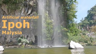 10 min  Artificial waterfall in Gunung Lang park Ipoh Malaysia July 2024  relax waterfall 4k [upl. by Sefton]