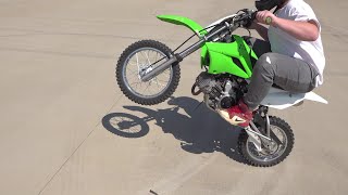 How fast will this pit bike go The kawasaki KLX 110L [upl. by Assele84]