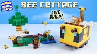 Minecraft LEGO The Bee Cottage LIVE Build Review Making Honey [upl. by Diana770]