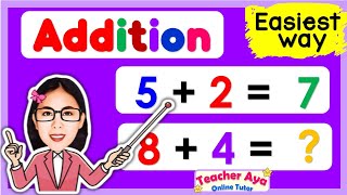 ADDITION  EASIEST WAY FOR KIDS  MATH QUIZ  Learn to Add Adding numbers Teacher Aya Online Tutor [upl. by Yetak]