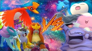 POKEMON GO HOOH ENTEI RAIKOU amp SUICUNE LEGENDARY GYM BATTLES [upl. by Courcy]