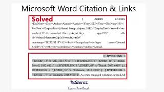 🤬 My Microsoft Word Citation Hyperlinks Are BROKEN 😩 How to Fix Them  endnote solved citation [upl. by Hsinam436]