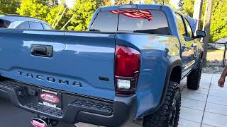 Cavalry blue Toyota Tacoma TRD OFF￼ Road Ironman suspension and RC upper control arms 35 inch lift [upl. by Odnumyer916]