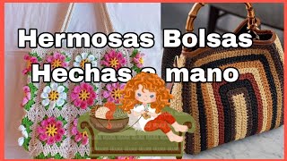 Las más hermosas Bolsas hechas a mano  bag to crochet tejido crochetfacil [upl. by Bonaparte]