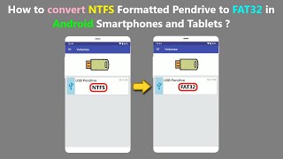 How to convert NTFS Formatted Pendrive to FAT32 in Android Smartphones and Tablets [upl. by Carena798]