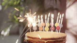 Happy Birthday Cake Candle lighting and Sparklers  Ultra HD 4K NO COPYRIGHT [upl. by Oedama]