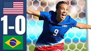 USA vs Brazil  10  Womens Football Final  Paris 2024 Highlights  usa vs brazil womens soccer [upl. by Toogood]