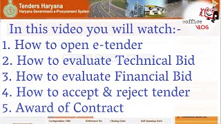 Tender Opening Process  Technical Bid  Financial Bid  Award of Contract AOC [upl. by Laspisa223]