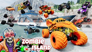 Monster Jam INSANE Zombie Island Adventure 5  Racing Freestyle and High Speed Jumps [upl. by Atilal]