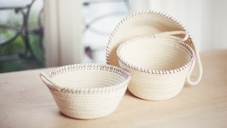 DIY Rope Baskets  DIY Paniers à corde [upl. by Mcconnell524]