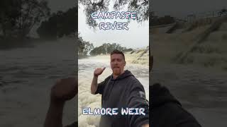 Campaspe River in Flood  Elmore Weir fishing floodwatch [upl. by Lavina]