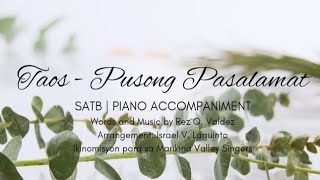 Taos  Pusong Pasalamat SATB Accompaniment [upl. by Kenric569]