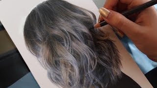 GERÇEKÇİ SAÇ ÇİZİMİNİ NASIL YAPIYORUM  REALISTIC HAIR DRAWING TUTORIAL [upl. by Dej]