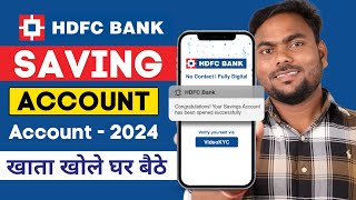 HDFC Bank Account Opening Online  2024  How to open HDFC Saving Account Online [upl. by Aietal]