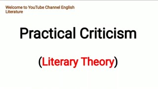 CriticismNew Practical criticismLiterary Theory Details with Urdu englisliterature [upl. by Okiek]