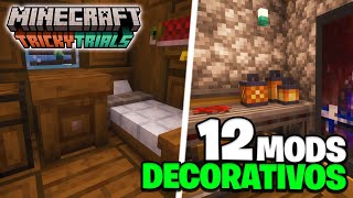 12 INCREÍBLES MODS de DECORACIÓN ideales para TUS CONSTRUCCIONES de MINECRAFT 121 [upl. by Alag986]