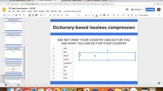 Data Representation  Compression  Dictionary based lossless compression [upl. by Mcgean]