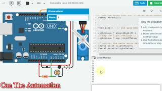 arduino uno control servo with photoresistor [upl. by Nappy]