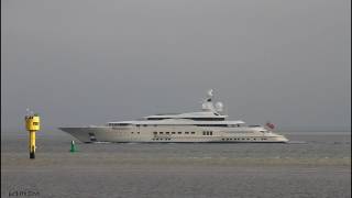 Mega Yacht PELORUS  Elbe höhe Otterndorf [upl. by Westfahl554]