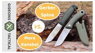 35 Knife Battle Gerber Spine vs Mora Kansbol [upl. by Gudrun716]