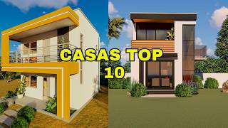 10 IDEIAS DE CASAS PEQUENAS E BONITAS [upl. by Anomor]